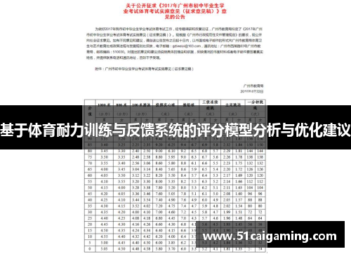 基于体育耐力训练与反馈系统的评分模型分析与优化建议